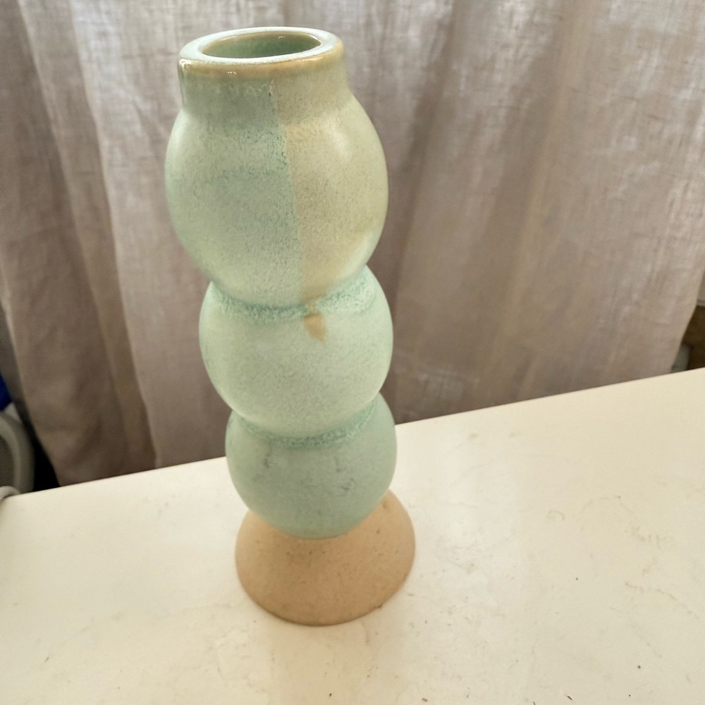 Anthropologie Maxine bubble stoneware candlestick 6” candle holder taper